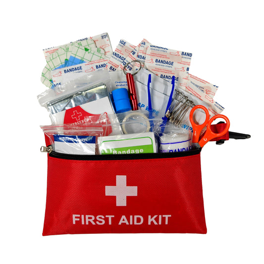 Erste-Hilfe-Set, Rettungsdecke und Notfallpfeife